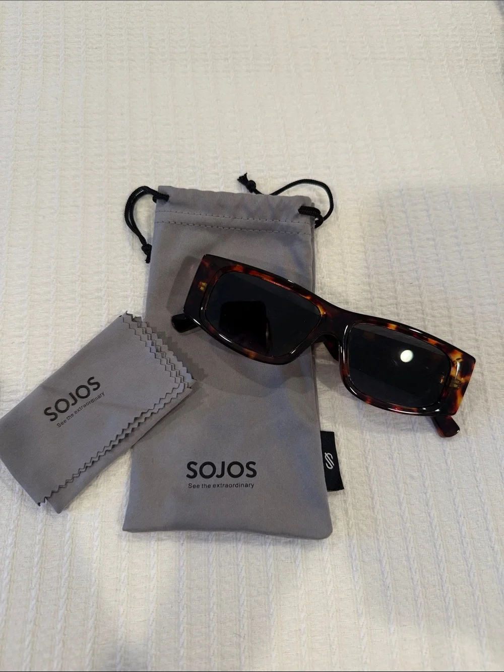 Tortoiseshell Rectangle Sunglasses - Brown